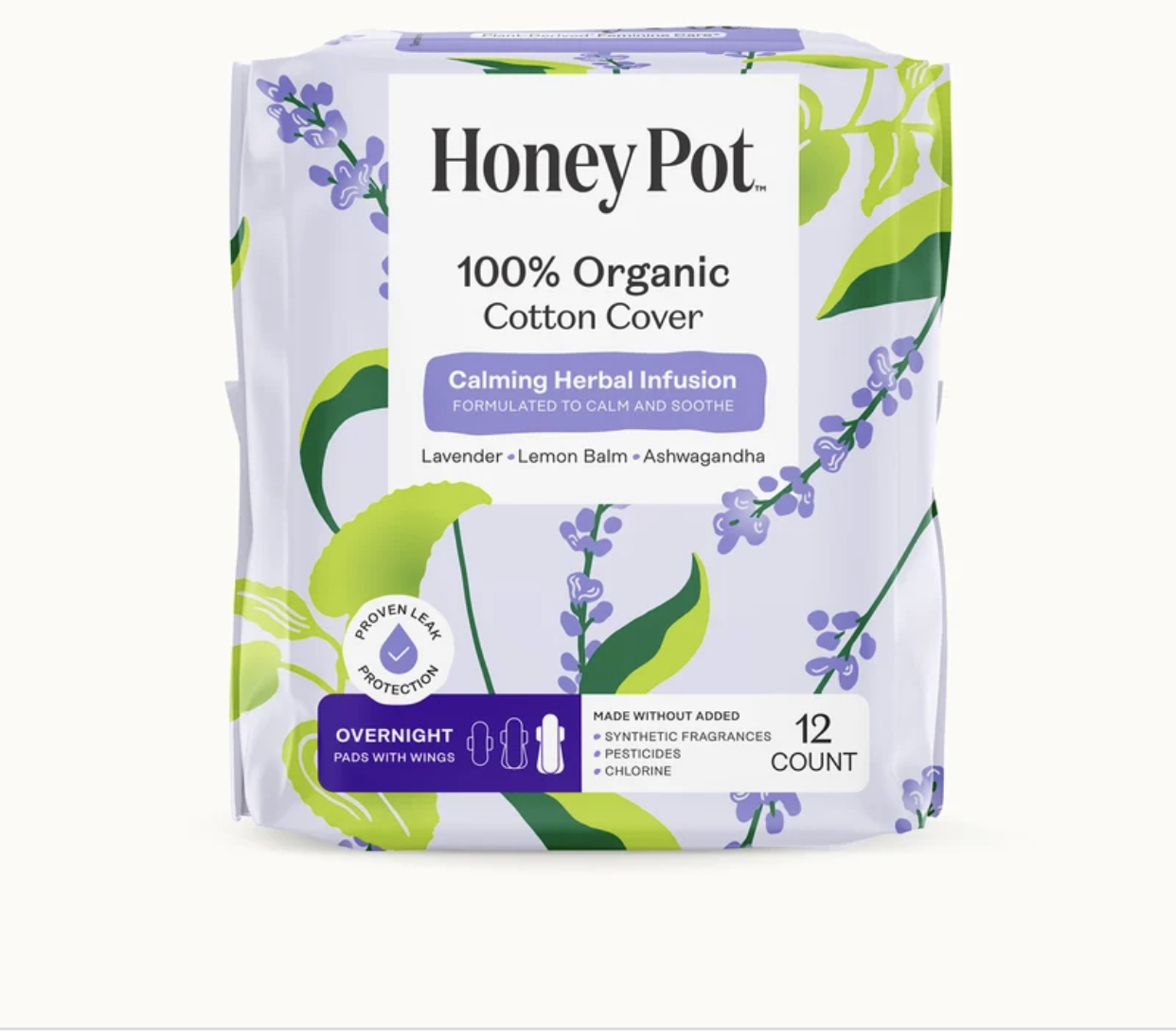 Honey pot calming herbal infusion overnight pad 