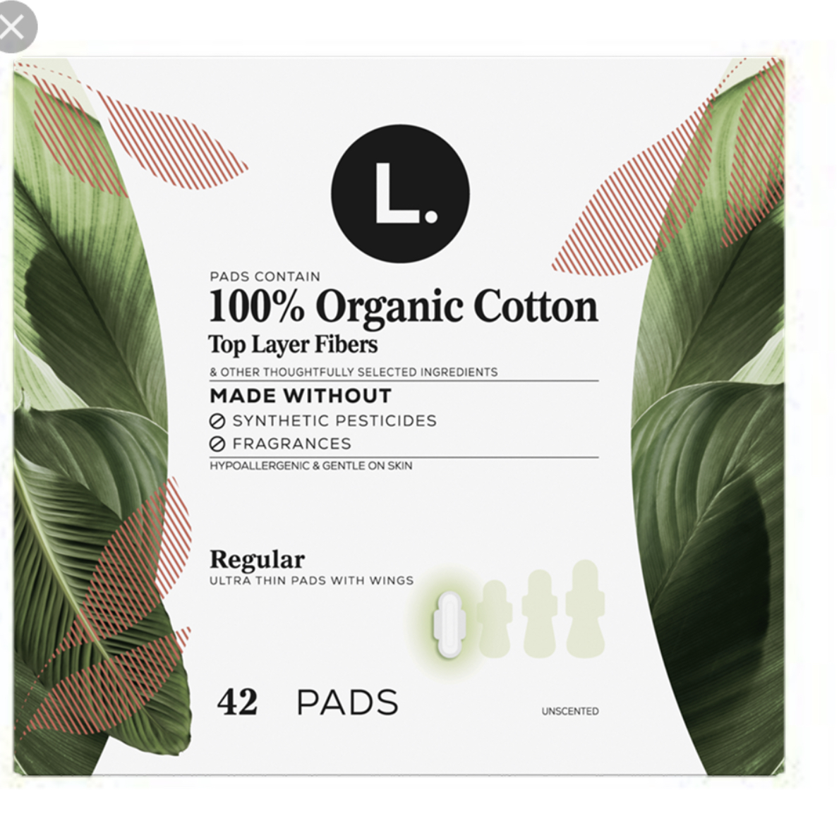 L . 100% ORGANIC COTTON TOP LAYER FIBERS REGULAR 